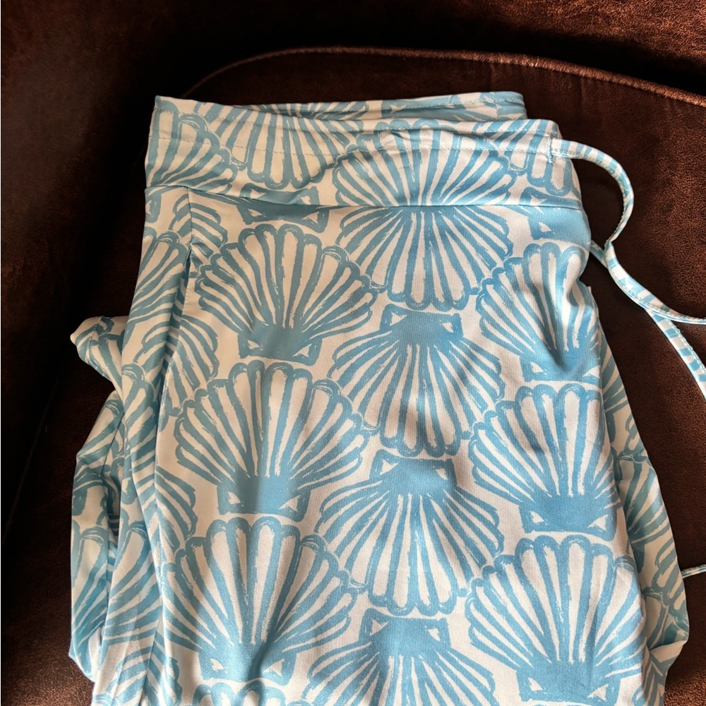 Blue and White Shell Print Lounge Pant